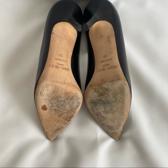Jimmy Choo Black Kid Leather Pointy Toe Pump - Picture 8 of 9